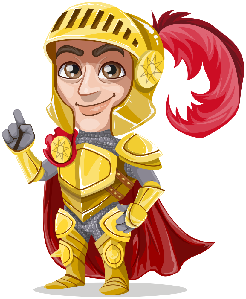OnlineLabels Clip Art - King or prince warrior in golden armor, without ...